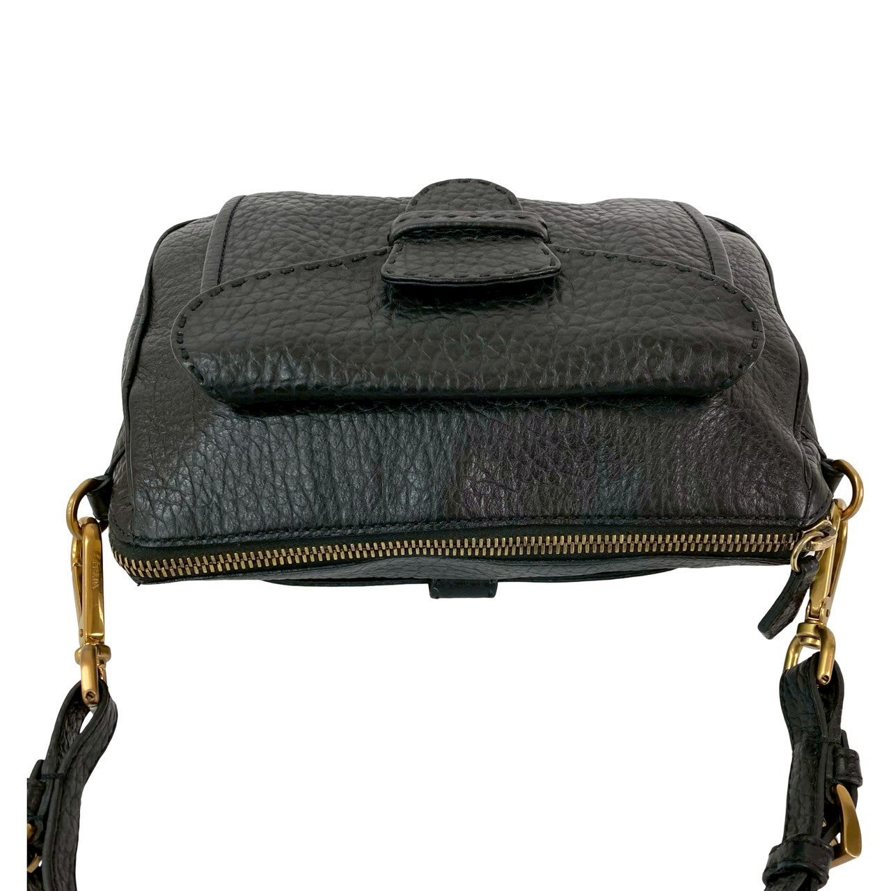 PRADA Shoulder Bag leather black