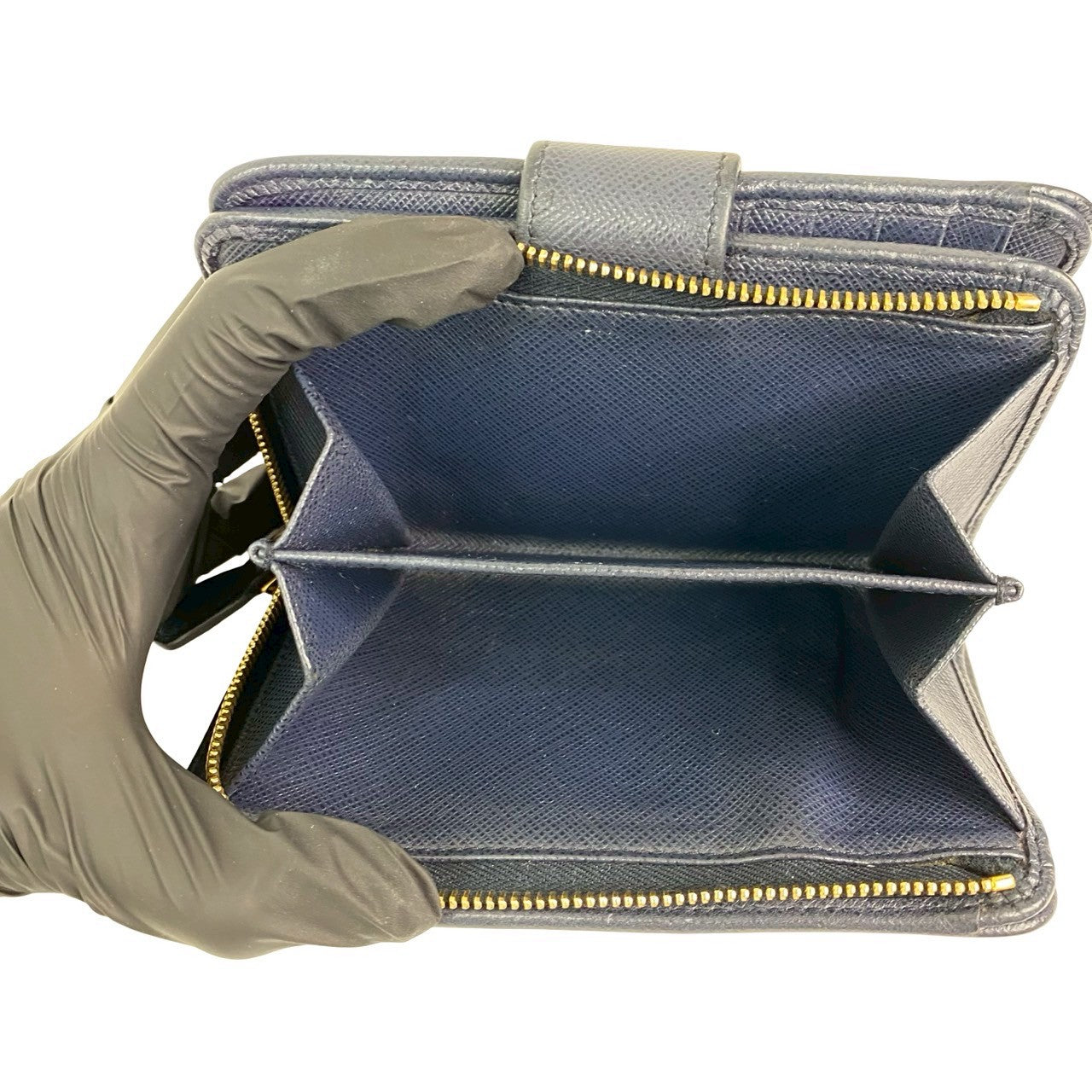PRADA Bifold Wallet leather Navy
