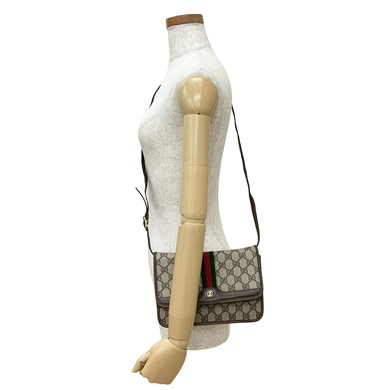 GUCCI Shoulder Bag leather Brown Sherry line