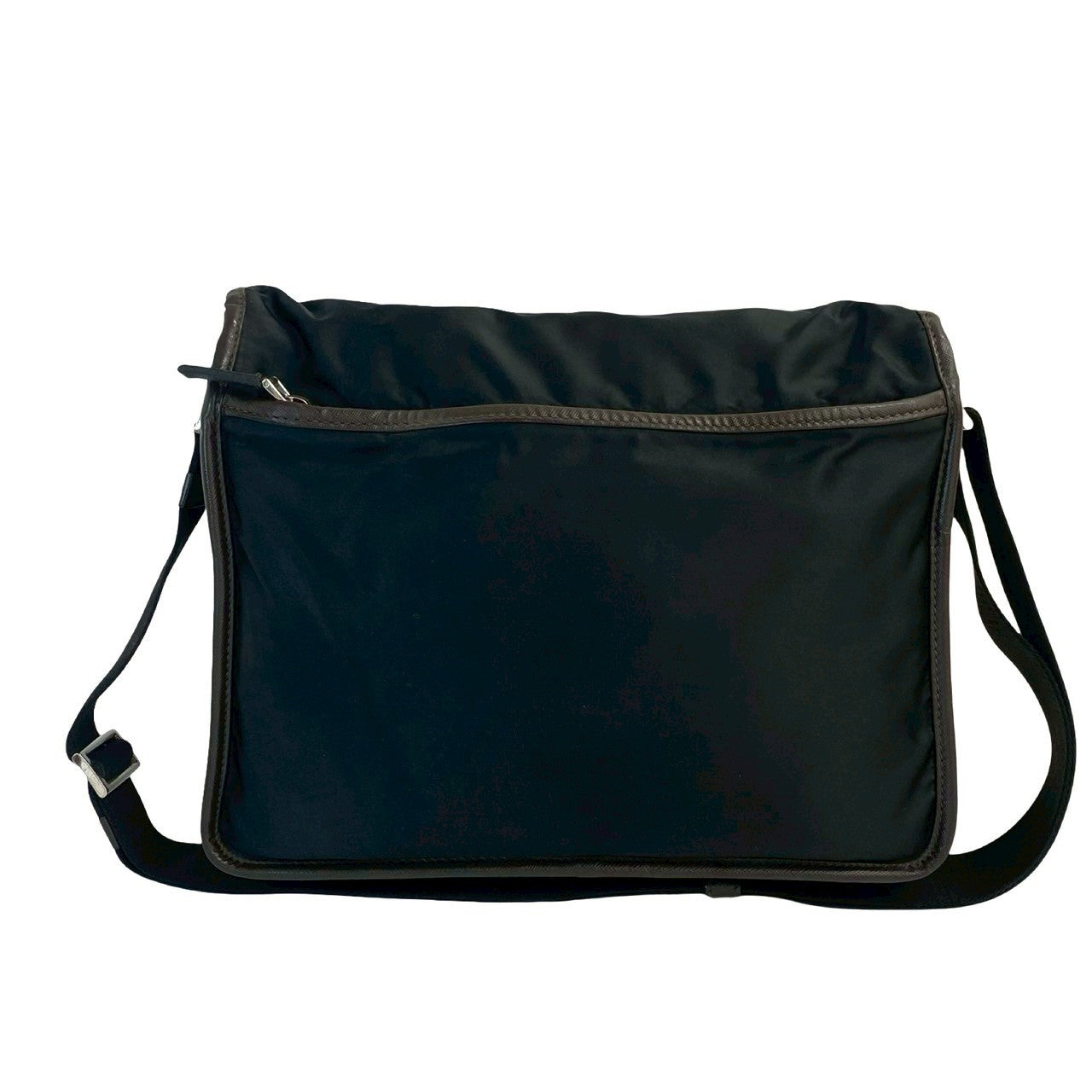 PRADA Shoulder Bag Nylon black Triangle Logo Metal