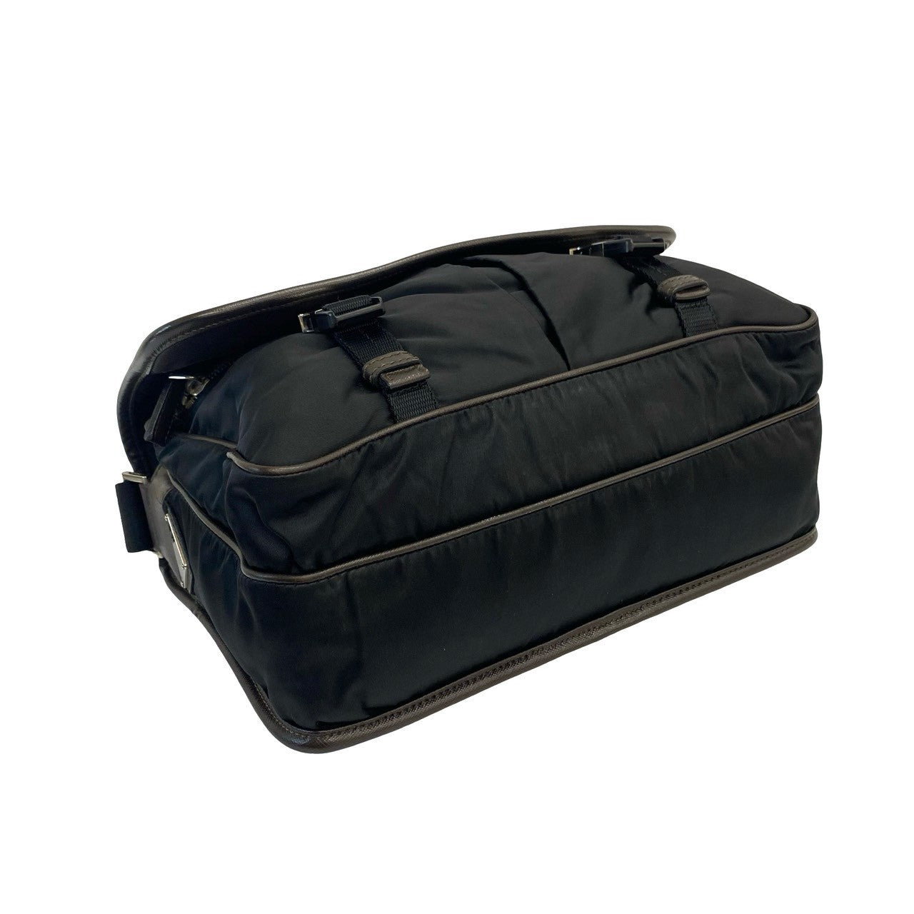 PRADA Shoulder Bag Nylon black Triangle Logo Metal