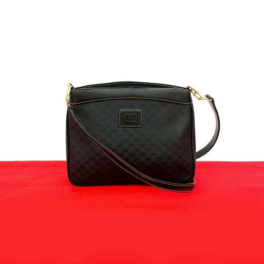 GUCCI Shoulder Bag leather black
