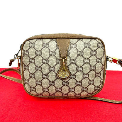 GUCCI Shoulder Bag leather Brown