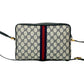 GUCCI Shoulder Bag leather Navy Sherry line
