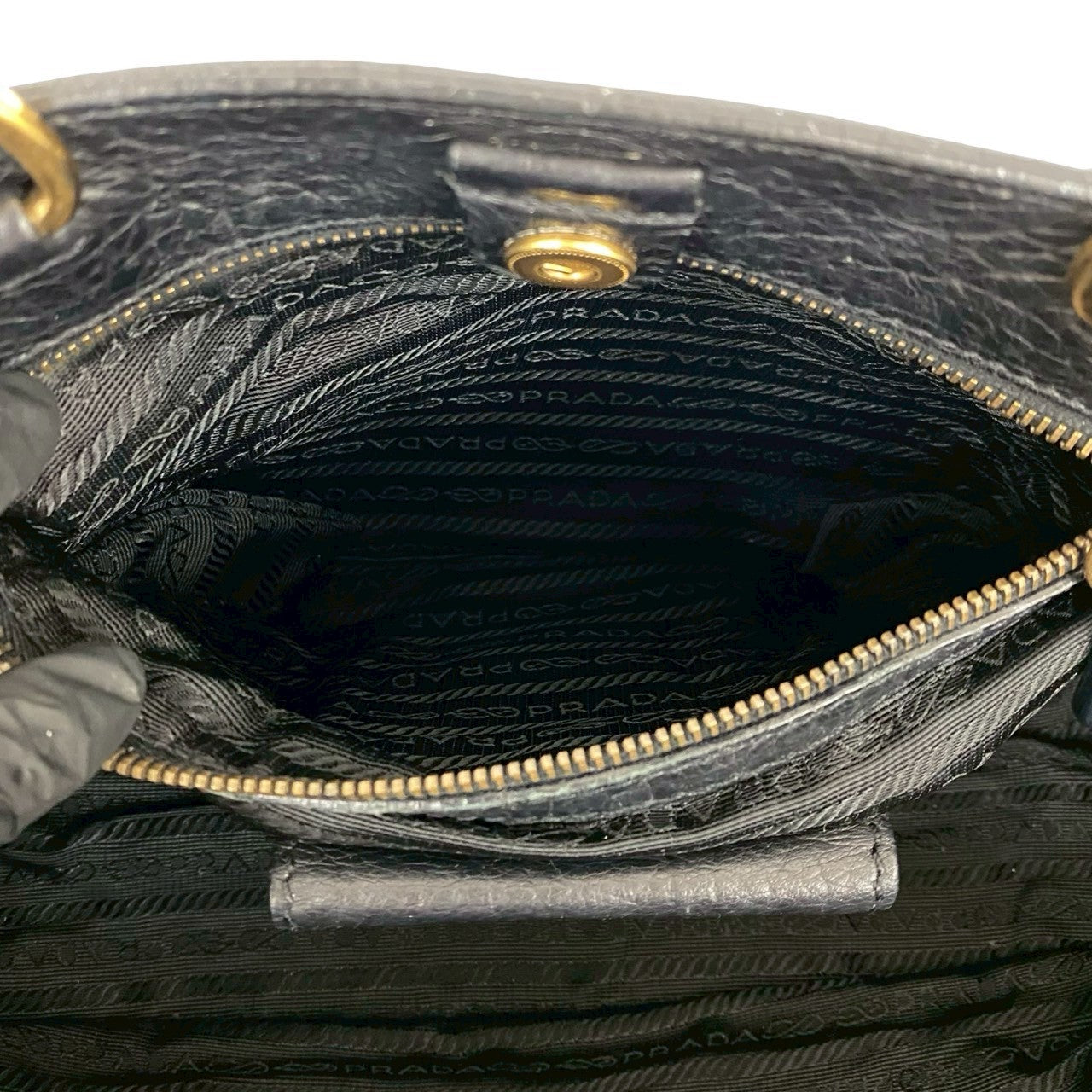PRADA Tote Bag leather black