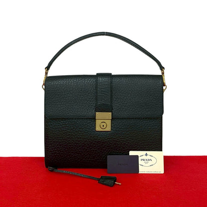 PRADA Handbag leather black