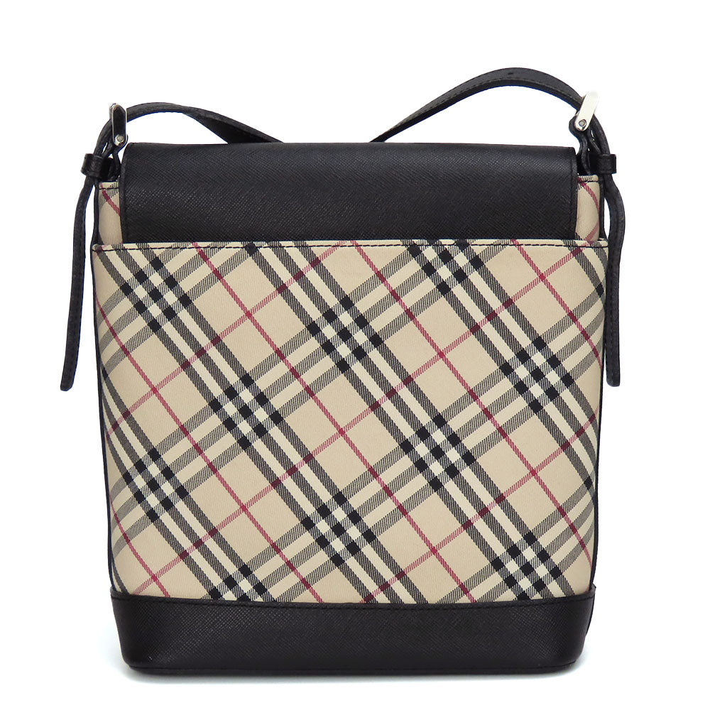 BURBERRY Shoulder Bag Canvas, Leather black Women Used Authentic