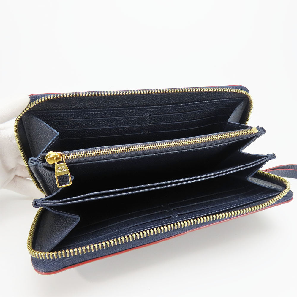 LOUIS VUITTON Long Wallet Purse M62121 Monogram Ann Platt Marine Rouge Zippy wallet Women Used Authentic