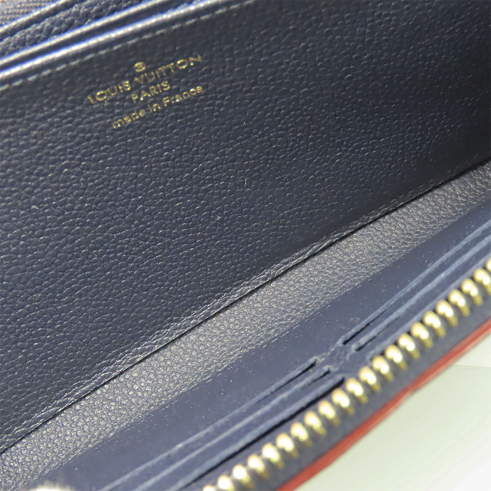 LOUIS VUITTON Long Wallet Purse M62121 Monogram Ann Platt Marine Rouge Zippy wallet Women Used Authentic