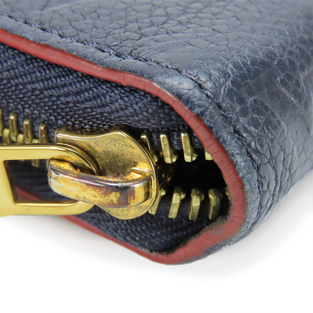 LOUIS VUITTON Long Wallet Purse M62121 Monogram Ann Platt Marine Rouge Zippy wallet Women Used Authentic
