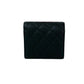 CHANEL Tri-fold wallet Matt caviar skin black Matrasse