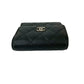 CHANEL Tri-fold wallet Matt caviar skin black Matrasse