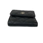 CHANEL Tri-fold wallet Matt caviar skin black Matrasse