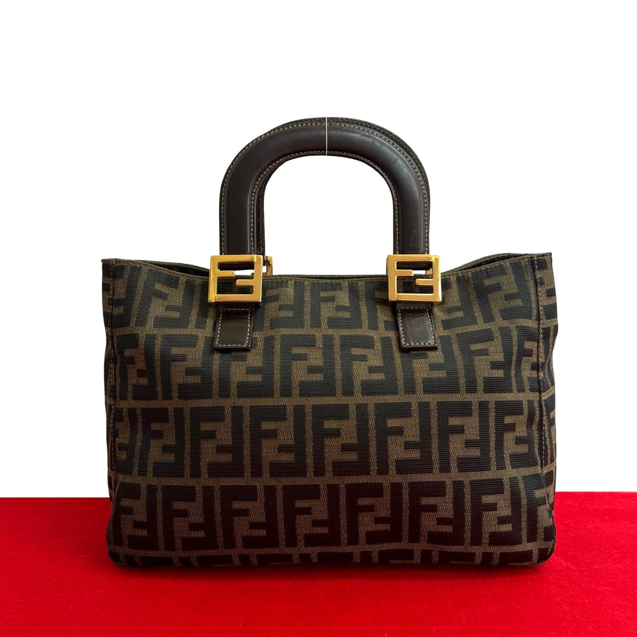 FENDI Handbag canvas Brown