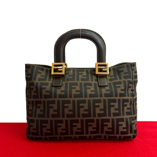 FENDI Handbag canvas Brown