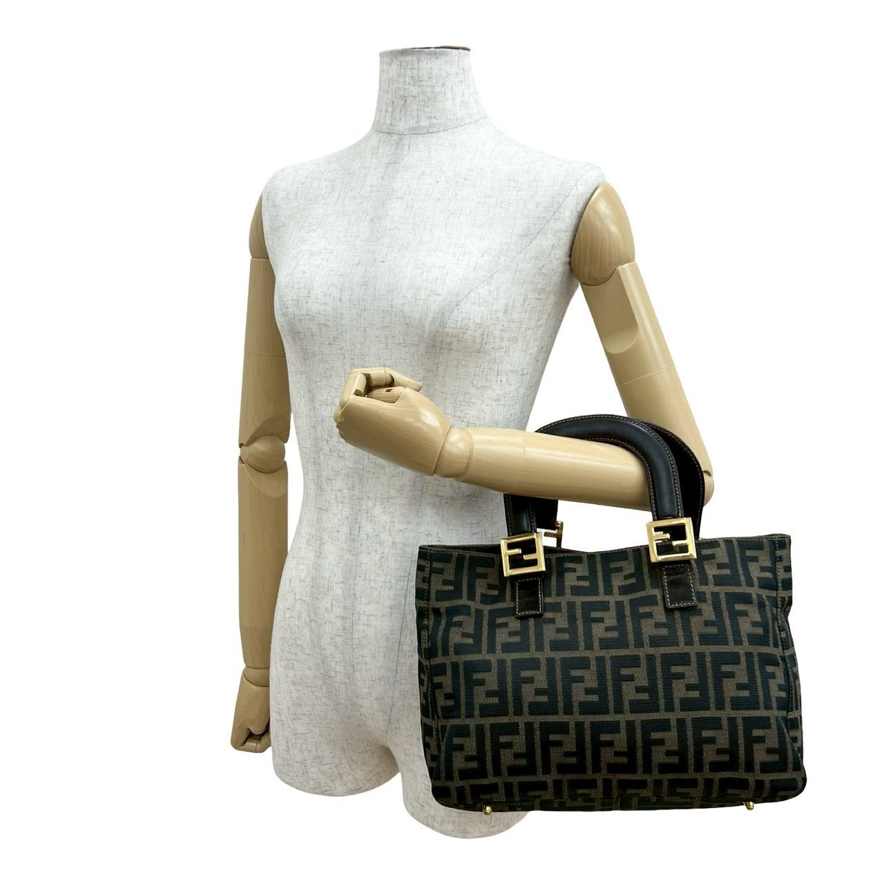 FENDI Handbag canvas Brown