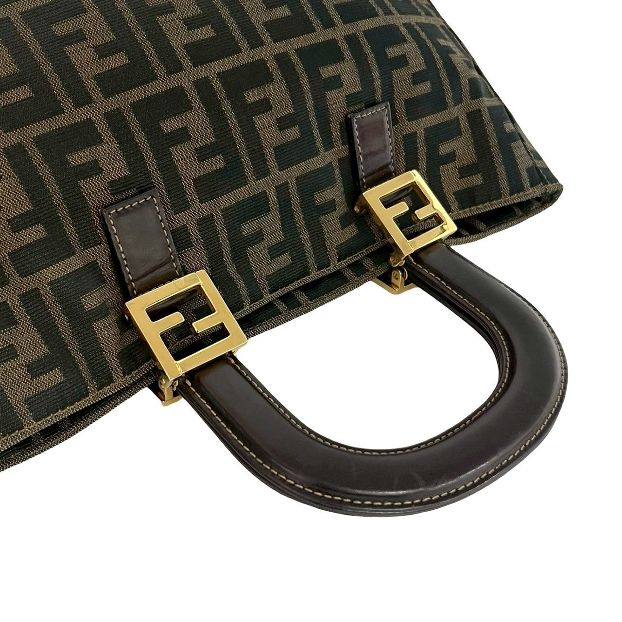 FENDI Handbag canvas Brown