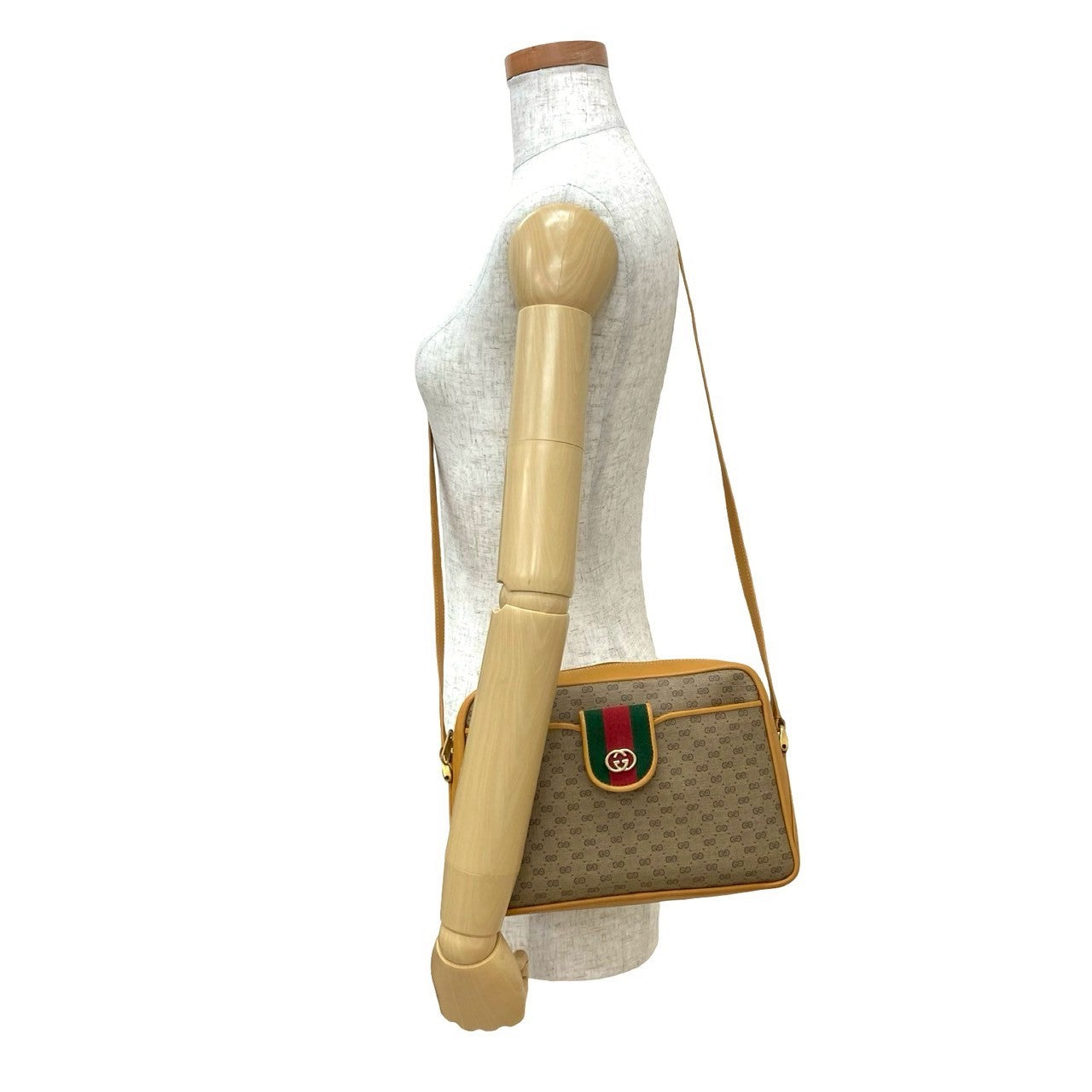 GUCCI Shoulder Bag leather Brown Sherry line