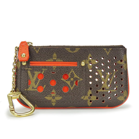 LOUIS VUITTON Coin case M95222 Monogram Brown Monogram Perfo Pochette Cre Women Used Authentic