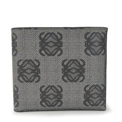 LOEWE Bifold Wallet Leather, PVC gray anagram mens Used Authentic