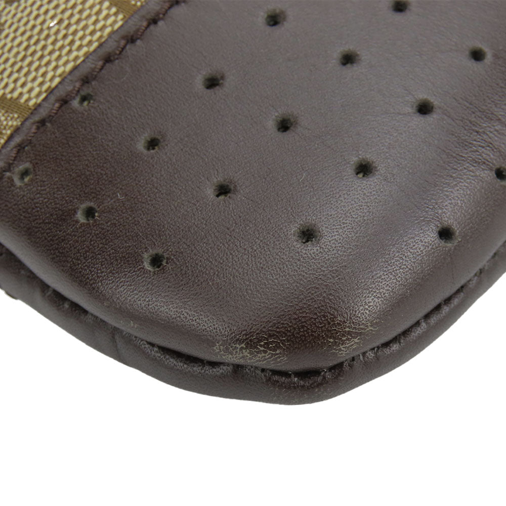 GUCCI Shoulder Bag 145857 GG canvas, perforated leather Brown mens(Unisex) Used Authentic