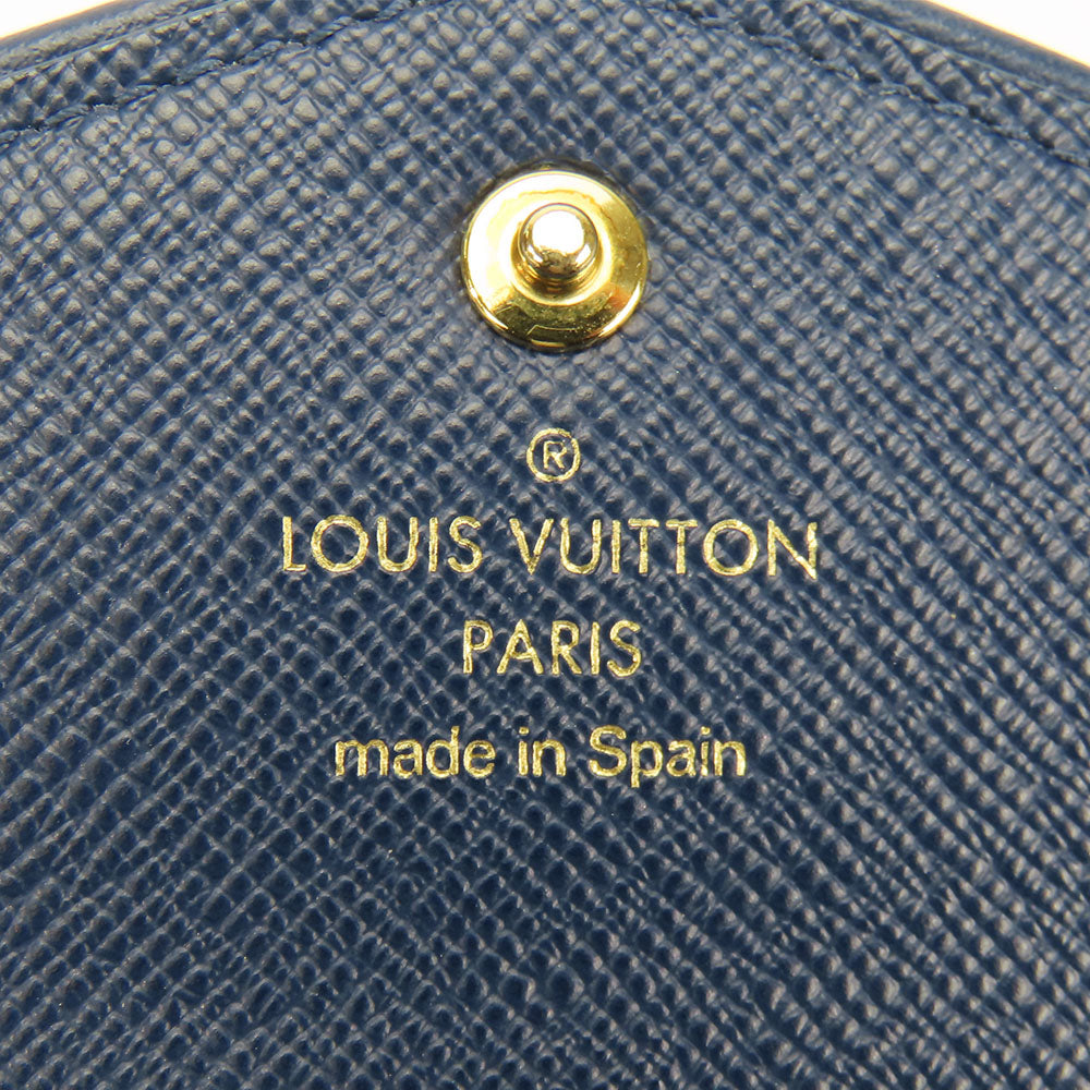 LOUIS VUITTON Long Wallet Purse M81183 Monogram, Jacquard Denim Marine Portefeuille Sarah Women Used Authentic