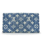 LOUIS VUITTON Long Wallet Purse M81183 Monogram, Jacquard Denim Marine Portefeuille Sarah Women Used Authentic