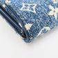 LOUIS VUITTON Long Wallet Purse M81183 Monogram, Jacquard Denim Marine Portefeuille Sarah Women Used Authentic