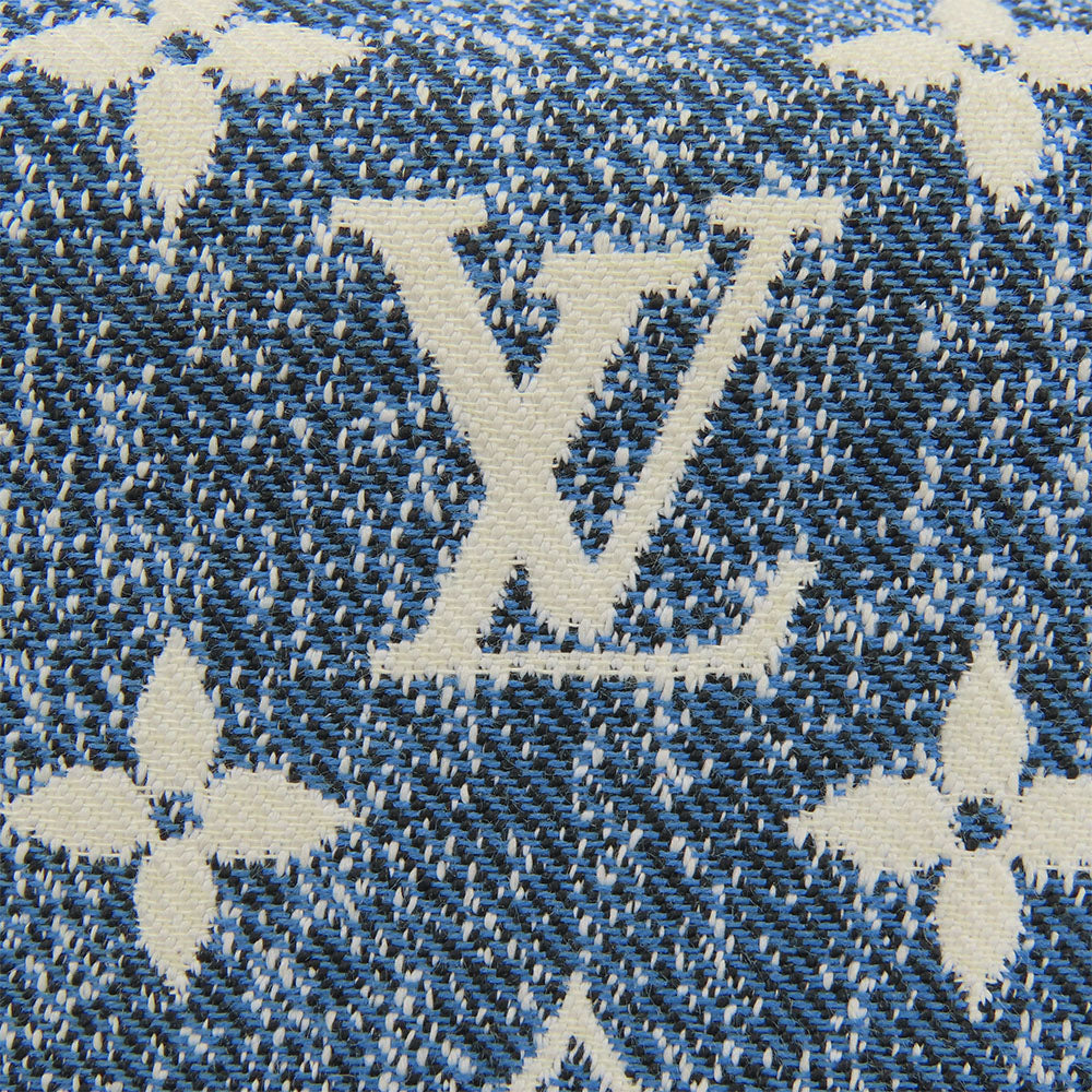 LOUIS VUITTON Long Wallet Purse M81183 Monogram, Jacquard Denim Marine Portefeuille Sarah Women Used Authentic