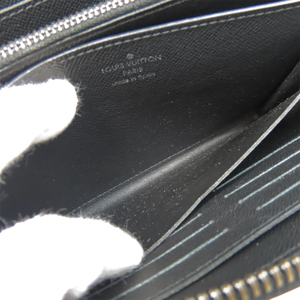 LOUIS VUITTON Long Wallet Purse M61698 Monogram Eclipse black Zippy XL mens Used Authentic