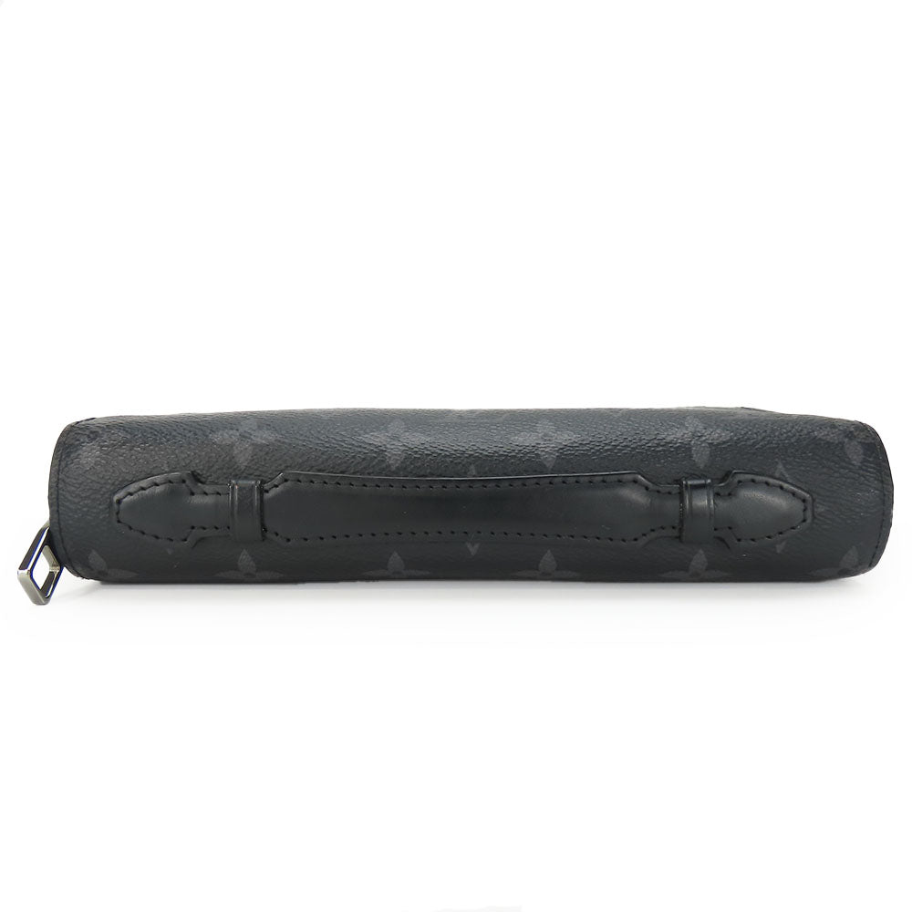 LOUIS VUITTON Long Wallet Purse M61698 Monogram Eclipse black Zippy XL mens Used Authentic