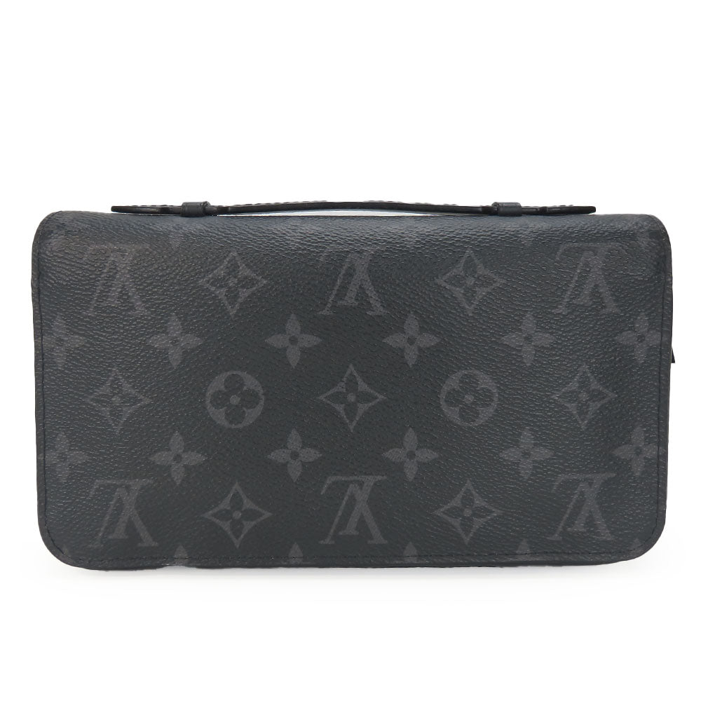 LOUIS VUITTON Long Wallet Purse M61698 Monogram Eclipse black Zippy XL mens Used Authentic