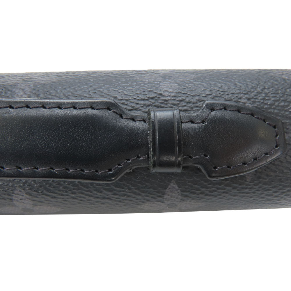 LOUIS VUITTON Long Wallet Purse M61698 Monogram Eclipse black Zippy XL mens Used Authentic