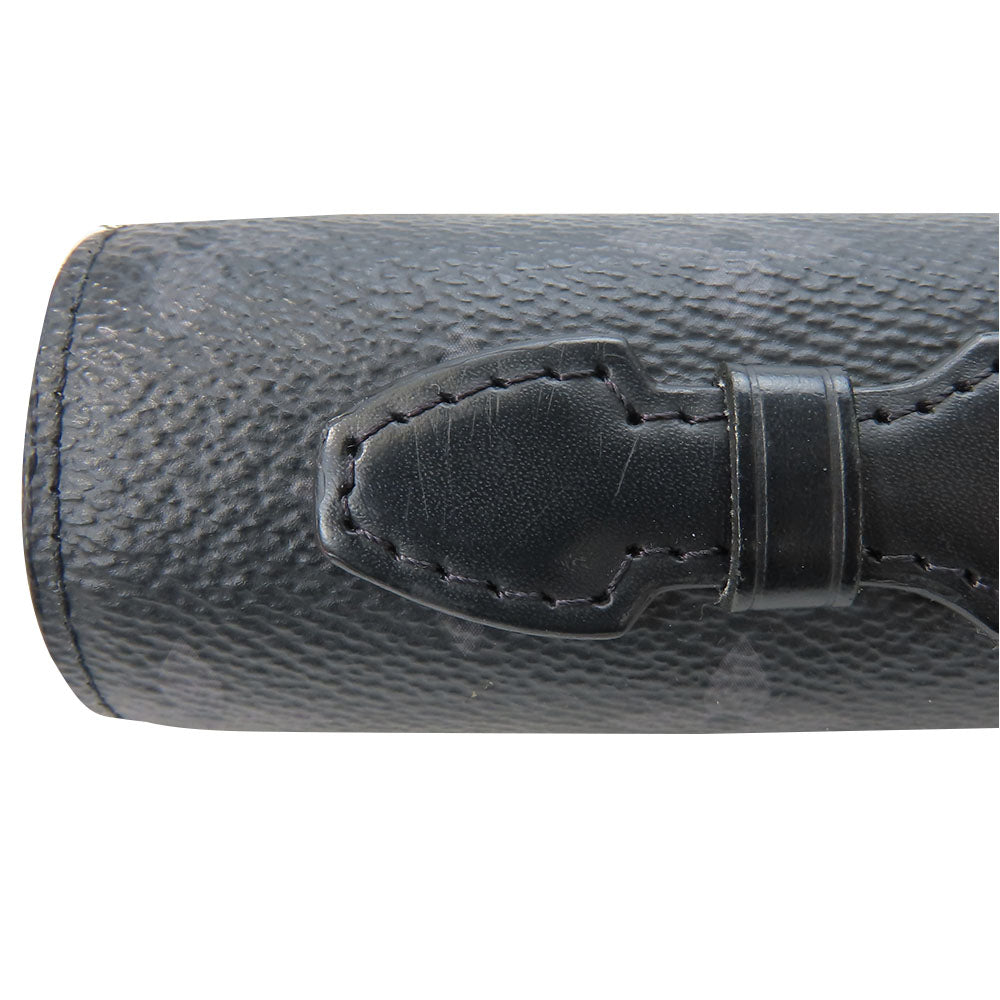 LOUIS VUITTON Long Wallet Purse M61698 Monogram Eclipse black Zippy XL mens Used Authentic