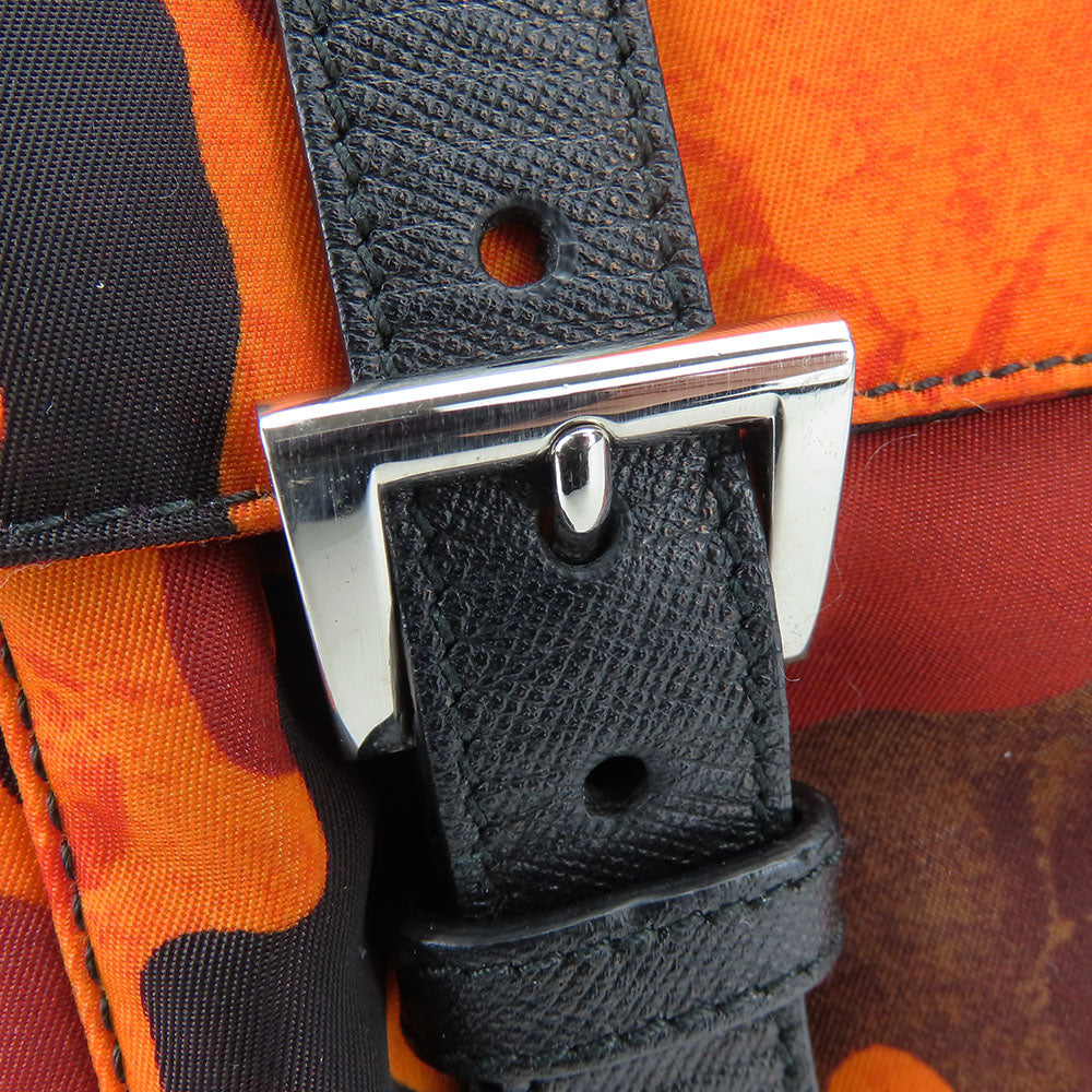 PRADA Shoulder Bag Nylon Orange camouflage unisex(Unisex) Used Authentic