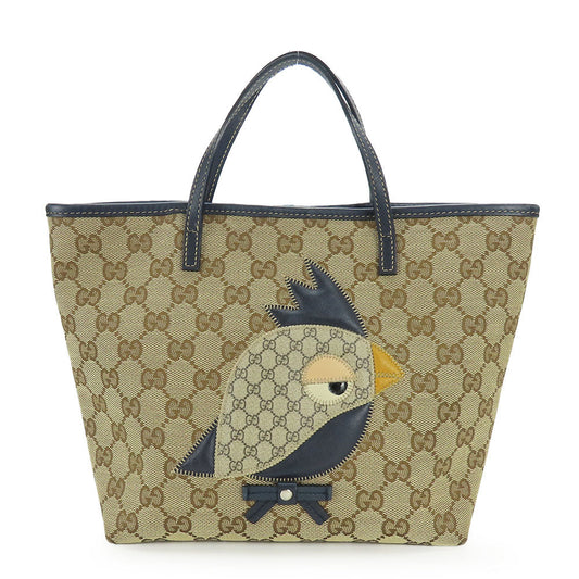 GUCCI Handbag 271101 GG canvas , leather , GG Supreme canvas beige Chilled license Papagallo Women Used Authentic