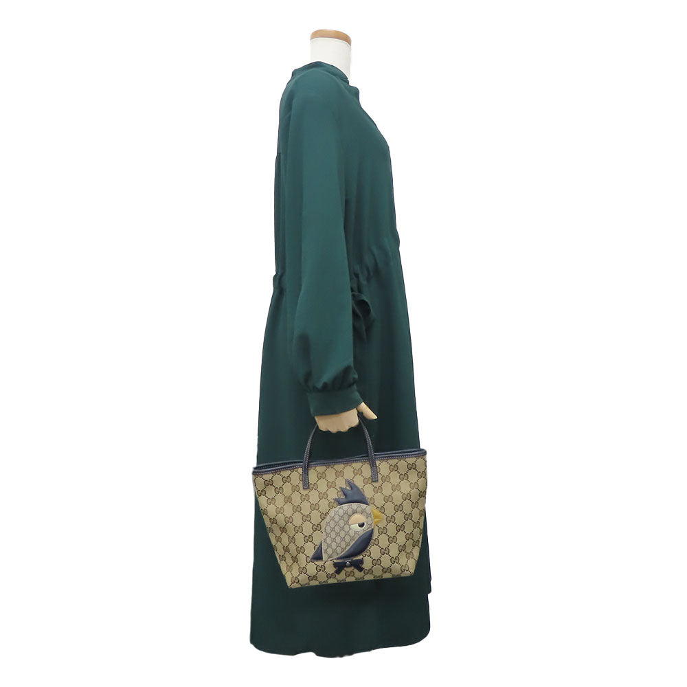 GUCCI Handbag 271101 GG canvas , leather , GG Supreme canvas beige Chilled license Papagallo Women Used Authentic