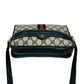 GUCCI Shoulder Bag leather Navy Sherry line