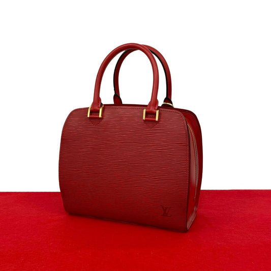 LOUIS VUITTON Handbag Epi Leather Red Epi Ponneuf