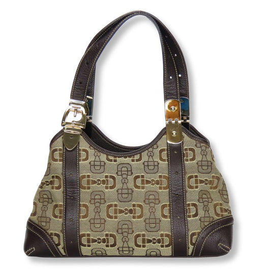 GUCCI Handbag 145761 canvas beige Horsebit