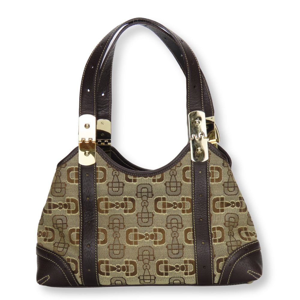 GUCCI Handbag 145761 canvas beige Horsebit