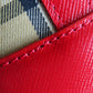 BURBERRY Handbag canvas Red