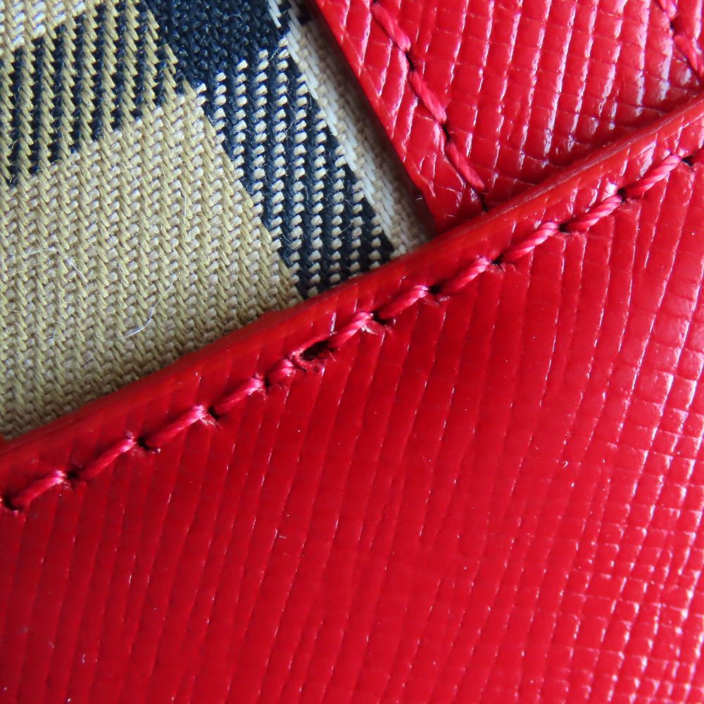 BURBERRY Handbag canvas Red