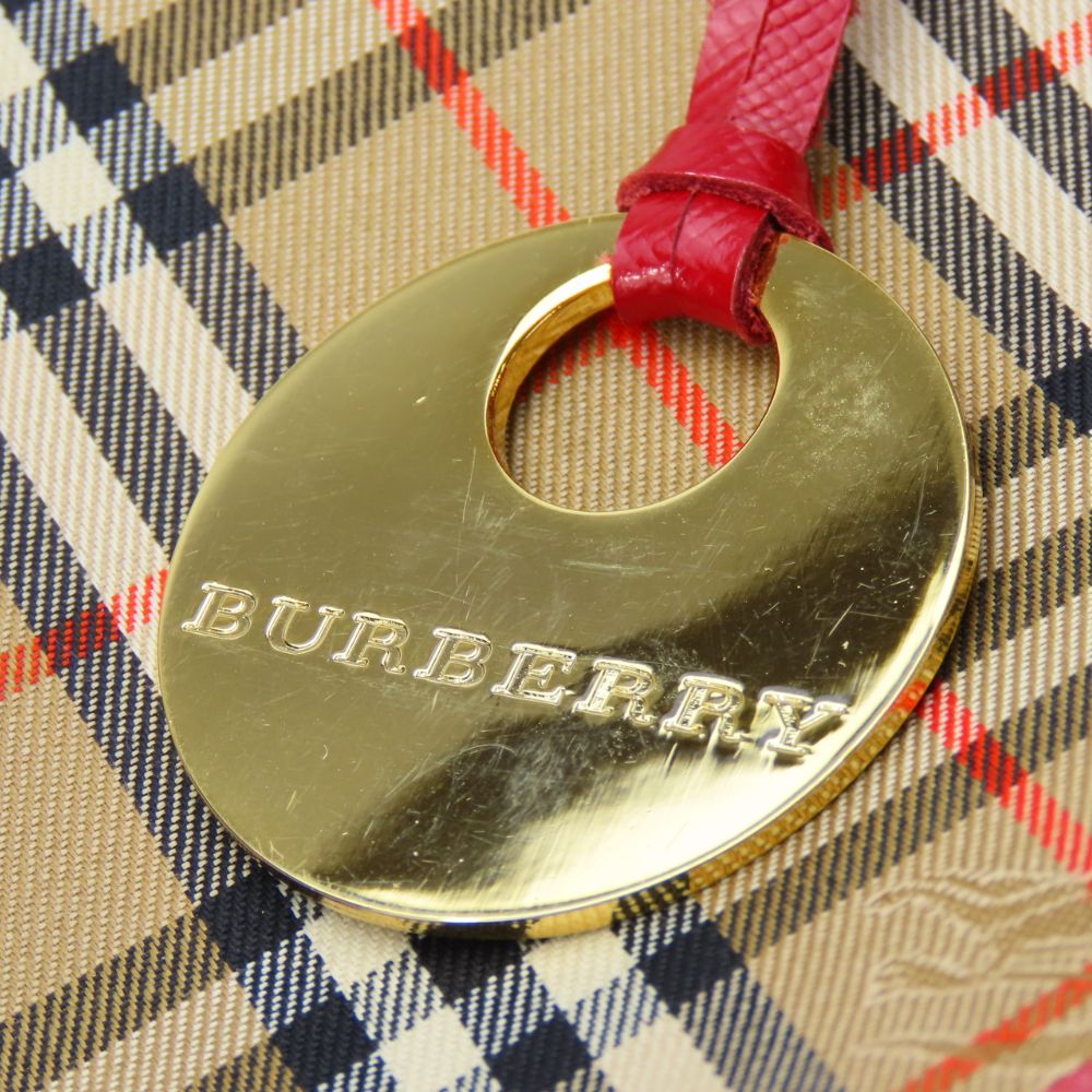 BURBERRY Handbag canvas Red