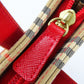 BURBERRY Handbag canvas Red