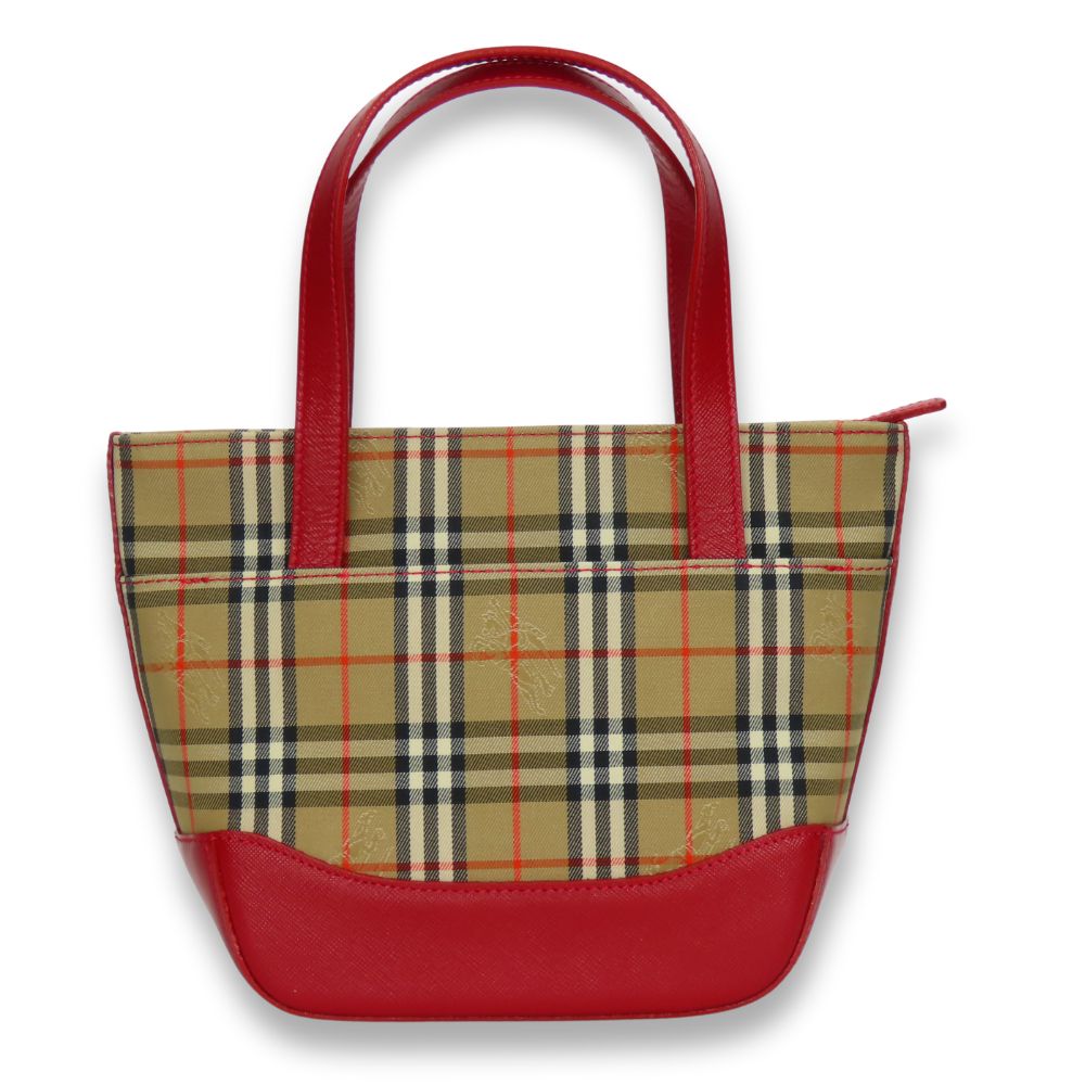 BURBERRY Handbag canvas Red