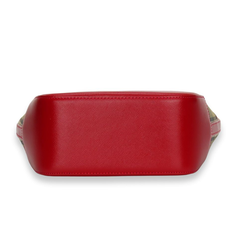 BURBERRY Handbag canvas Red