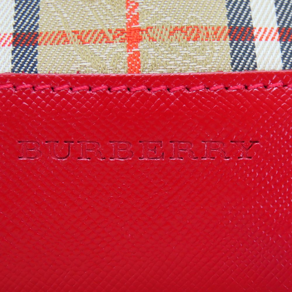 BURBERRY Handbag canvas Red