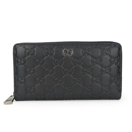 GUCCI Long Wallet Purse 473928 Guccisima black unisex(Unisex) Used Authentic