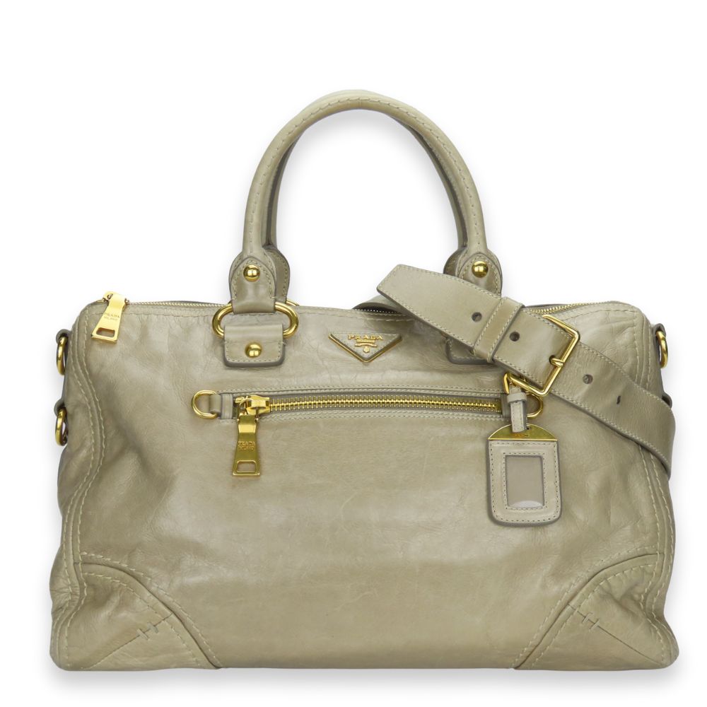 PRADA Handbag BL0678 Calfskin POMICE Triangle With logo